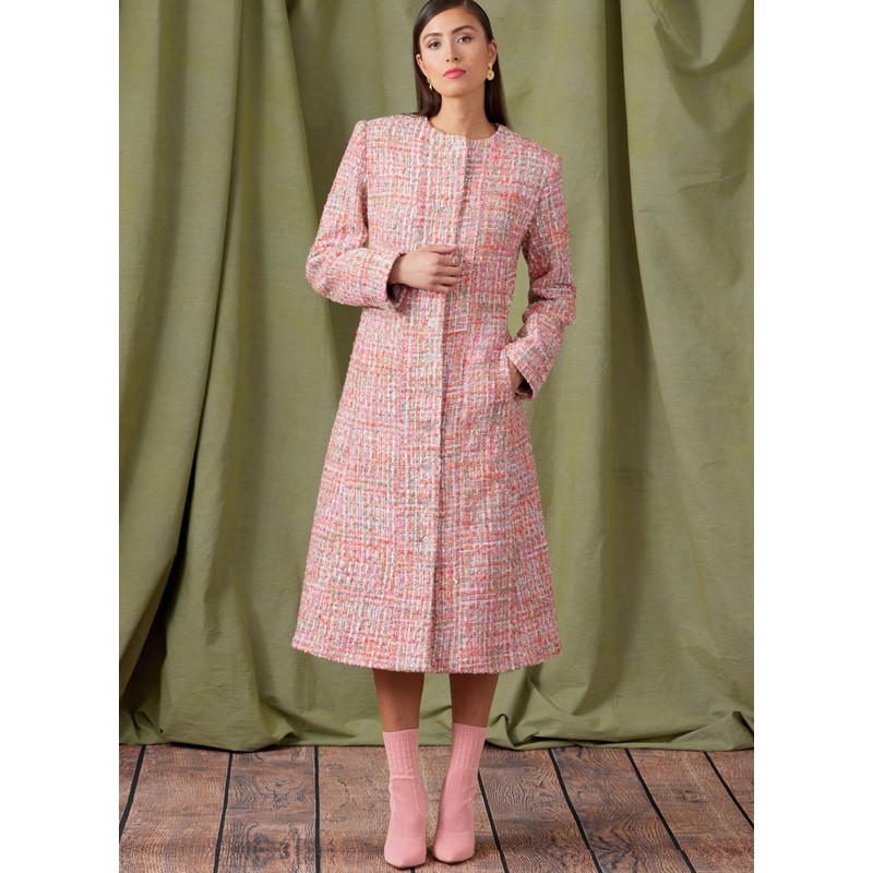 Vogue Patterns V1926B5 Misses' Coat in Two Lengths with Collar