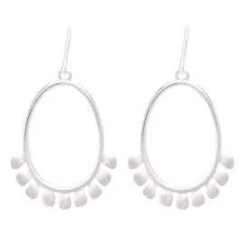 Gold & Silver Small Dangle Earrings for Women, Mixed Metal & Shell Inside, Circle & Teardrop Shape, Hammered Drop Earrings, Perfect Jewelry for Gifts