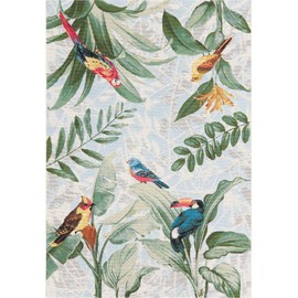 Unique Loom Outdoor Botanical Collection Area Rug - Chanticleer (4' 1" x 6' 1" Rectangle, Multi/ Blue)