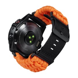 BINLUN Compatible With Garmin Watch Strap 20mm 22mm 26mm, Heavy-Duty Braided 550 Paracord Nylon Sport Replacement Bands Design for Quickfit Fenix/Fit for Forerunner/for Instinct/for Quatix/for MARQ