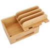 Bamboo Multidevice Stand Holder Charging Station Phone Tablet Cord Organizer