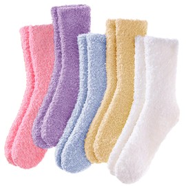 Josnown Fuzzy Socks for Women Cozy Soft Fluffy Slipper Socks Warm Winter Plush Sleep Socks Christmas Gifts for Women