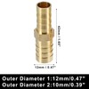 X AUTOHAUX 2 Pcs 12mm - 10mm Straight Shaped Barb