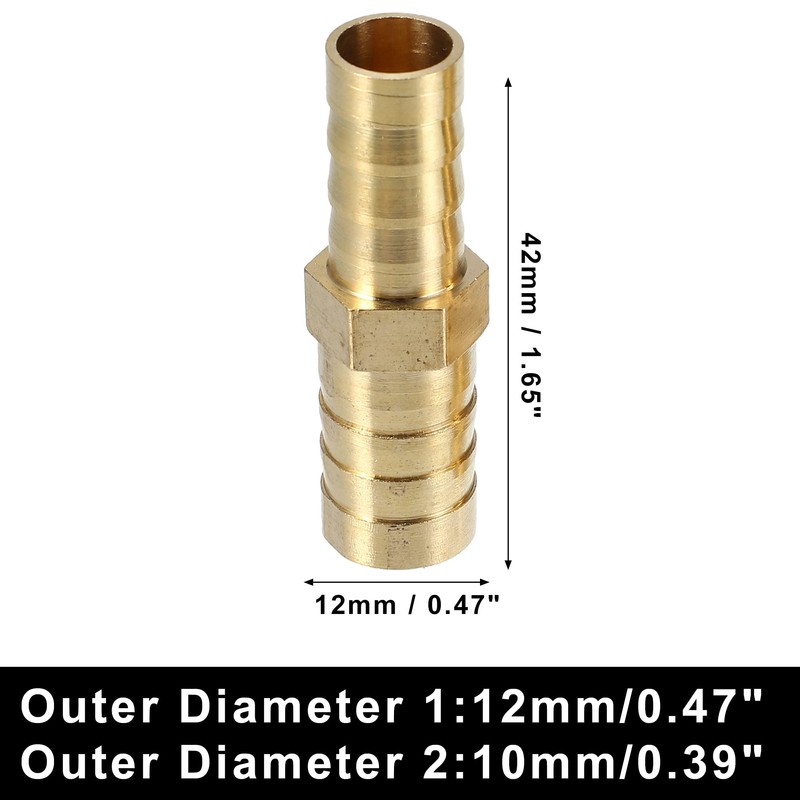 X AUTOHAUX 2 Pcs 12mm - 10mm Straight Shaped Barb