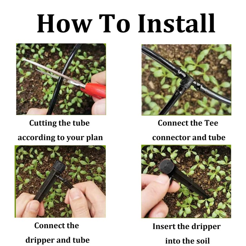 Runseaway 50Pcs 360 Degree Adjustable Irrigation Drippers, 1/4 Inch Anti-Clogging