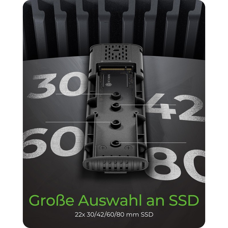 ICY BOX M.2 SSD/NVMe Enclosure, USB 3.2 (10Gbps), Tool Free,