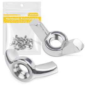 M5 Wing Nuts, Pack of 10, Caianwin DIN 315 Wing Nuts, A2 V2A Stainless Steel Butterfly Nut, Metric Rustproof Wing Nut for Furniture Equipment, DIY