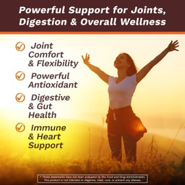 Life's Fortune Organic Turmeric Curcumin with Black Pepper and Ginger, Enhanced Absorption, Extra Strength Supplement, Joint & Immune Support, Non-GMO, 180 Cap - 2250mg