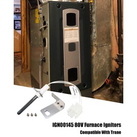 IGN00145 Furnace Ignitor 80 Volt Silicon Nitride Fits For Trane IGN145 with Mounting Screws Kit, Hot Surface Ignitors Replacement Furnace Igniters Upgraded