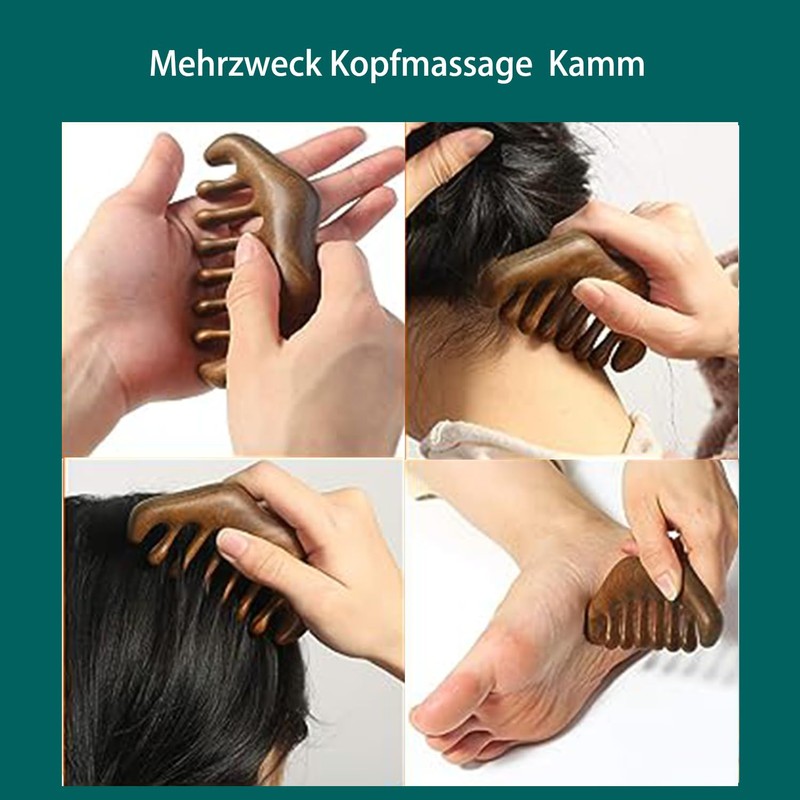 MIUPOO Wooden Gua Sha Manual Massage Board Kits, Face Scalp
