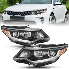 TUSDAR Halogen Headlamp Assembly Replacement Fit for 2016 2017 2018 Kia Optima Headlight Passenger and Driver Side