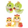 LOGOFUN 4PCS Cartoon Snake Figurines Chinese Zodiac Animal Statue Resin