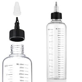 COMNICO COMNICO 2 Pack Applicator Bottle for Hair 8.5oz Soft Squeeze Empty Oil Dispenser Hair Color Applicator Root Hair Dye PET Plastic Refillable Bottles for Salon Sylist with Graduated Scale and Twist Top
