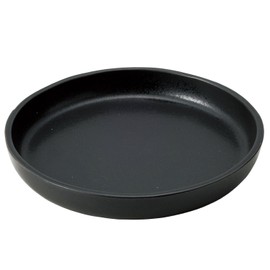 TAMAKI Combine T-961179 Plate, M, Black, Diameter 7.1 x Height 0.9 inches (18 x 2.2 cm), Dishwasher Safe, Ceramic, Monochrome, Monotone Plate, Round Dish