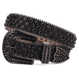 MUKINGBELTS Men Women Rhinestone Belt Luxury Strap Leather Sparkle Studded Belts Western Bling Bling Diamond Cowboy Belts