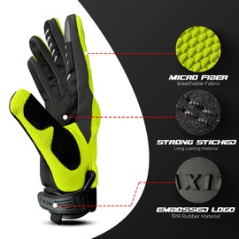 AXIZ Motorcycle Gloves for Men and Women - Touch Screen Green Tactical Gloves for Men, Shooting Gloves for Men - Airsoft Gloves for Paintball, Riding, Combat