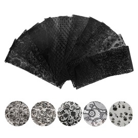SensaBliss Lace Nail Stickers Nail Transfer Stickers Lace Starry Sky Nail Foil Nail Parts Easy to Apply Nail Art Anniversary Birthday Holiday Party Women 4cm 20cm Set of 20 Black