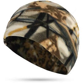 RALSPEC Woodland Camouflage Fleece Thermal Beanie Hat Warm Microfleece Camo Winter Skull Cap Hunting Shooting Outdoors English Oak Tree Real Leaf Pattern