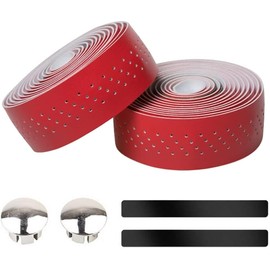 LEXICANMHS Cycling Bicycle Handlebar Tape, Waterproof, Non-Slip and Shock Absorbing with Leather Look for Road Bike and Urban Cycling, Includes Masking Tape and Aluminium Alloy Bicycle Handlebar Plugs
