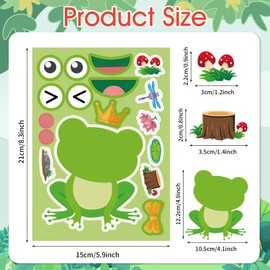 RAORAOYUE 16 Sheets Make a Face Frog Stickers, Make Your Own Stickers, Summer Spring Sticker for Festival Gifts Rewards Arts Crafts School Projects Birthday Party Supplies