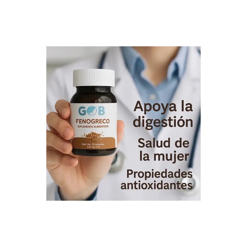 Fenogreco En Polvo - Go3b - 60 Cápsulas - Suplemento