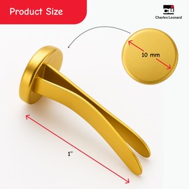 Charles Leonard Fasteners, Round Head, Brass Plated, 1 Inch Shank, 10 MM Head, 100-Pack (4R-BP)