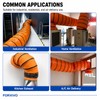 8 Inch Flexible PVC Duct Hose, 25 FT Orange Exhaust