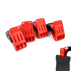 4 Pack Mat Clamps, Car Wash Floor Mat Clamps, Heavy Duty Large Swivel Spring Clamp, Wall-Mounted Powerful Plastic Clip, Anti-Slip Cleaning Door Carpet Mat Clip Hangers