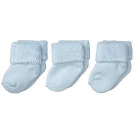 Sterntaler 8201400 Baby Boys’, Girls’ First Socks, Pack of 3 pairs, Light Blue, Plain - Socks Blue (Blue 313)