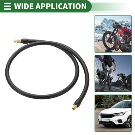 Motoforti Universeller Reifenfüller-Verlängerungsschlauch Luftkompressor-Verlängerungsschlauch-Adapter Reifenventil 90cm M8x0.8 10mm OD Langlebiger Gummischlauch Goldfarbener Verbinder
