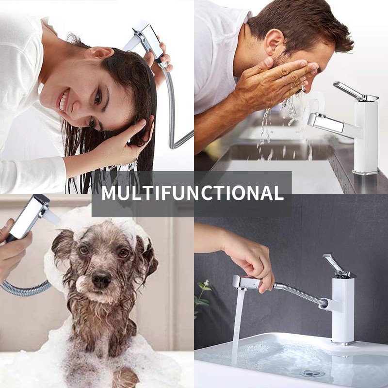 KAIYING Bathroom Sink Faucet with Pull Out Sprayer, Single Handle