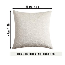 GONOVE Cushion Covers 45x45cm Decorative Retro Embossing Throw Pillow Covers Set of 2 Square Velvet Soft Cushions Pillow Cases for Home Sofa Couch Chair Decor,Cream