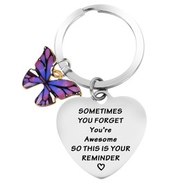 Amabro Inspirational Keyring Gifts for Women, Motivational Keychain Encouragement Thank You Appreciation Gifts for Mother Colleague Coworker Boss Teacher(Purple)