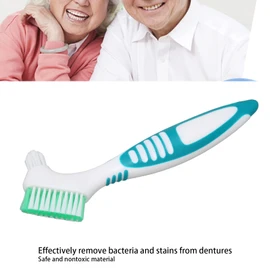 Cepillo para Dentaduras Postizas, Eliminación de Placa, Limpieza Eficaz, Prevención de Cálculos Dentales, Dientes Postizos, Cepillo de Dientes, Cerdas de Doble Cara