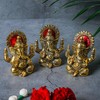 Desi Favors Brass Plated Ganesha Idol | Natural Gold Mini