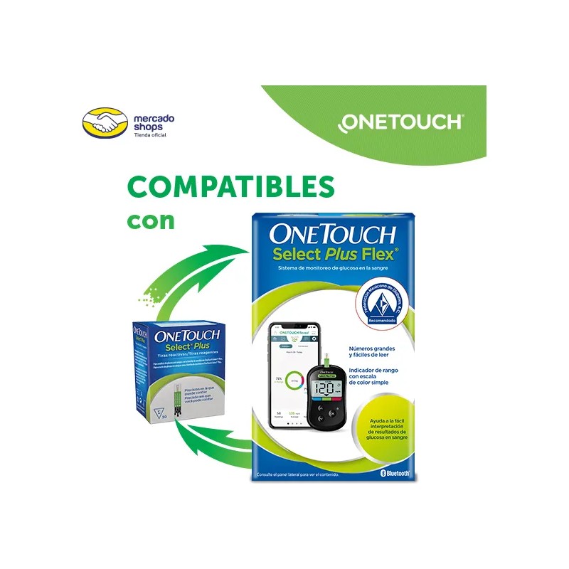 Kit One Touch Select Plus 100 Tiras Y 100 Lancetas