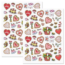 Current Mary Engelbreit Valentine Sticker Variety Pack - 2 Sheets, 112 Assorted Stickers for Kids, Teachers, School, Scrapbooking, Journals, Monthly Planners, Calendars, Crafts & Greeting Cards