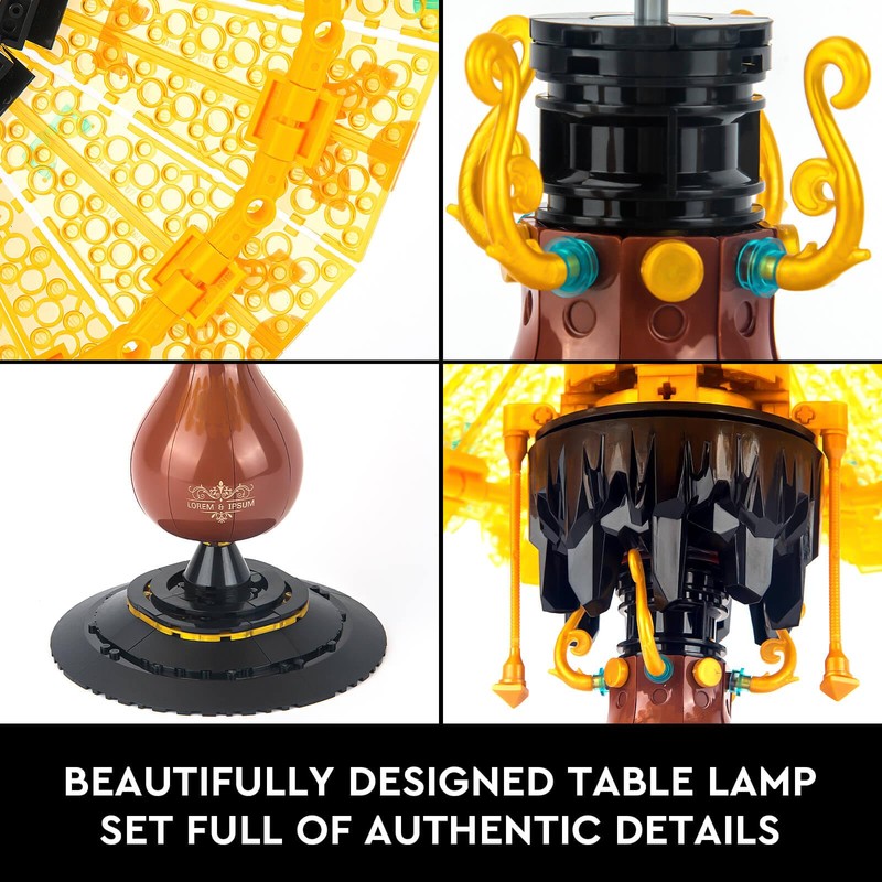 Vziimo Ideas Table Lamp Mini Building Block Set, Creative Retro-Style
