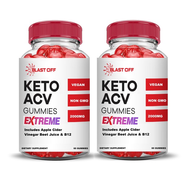 (2 Pack) Blast Keto ACV Gummies Extreme 2000MG Blast Keto