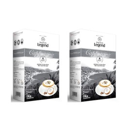 2 Packs - Instant Coffee Cappuccino Coconut Flavor - Cappuccino Hoa Tan Huong Vi Coconut - 12 Bags per Box