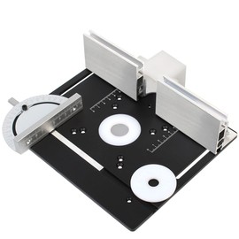 KETIPED Aluminium Router Table Insert Plate,Woodworking Benches Router Flip Plate W/Miter Gauge Guide Aluminium Fence Sliding Brackets,Multifunctional Trimming Engraving Table,MG-054BK
