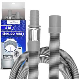 Extension of Drain Hose Washing Machine and Dishwasher Universal 1 m Diameter 19-22 mm MONTERAL
