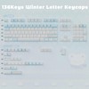 SUEHIODHY PBT Keycaps, Minimalist Blue Keycaps Set, 136 Keys Cherry
