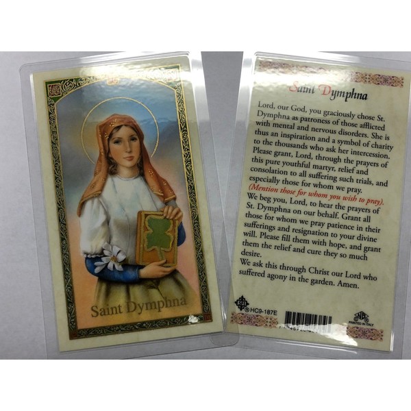 Holy Prayer Cards for The Prayer to Saint Dymphna Set of 2 in English