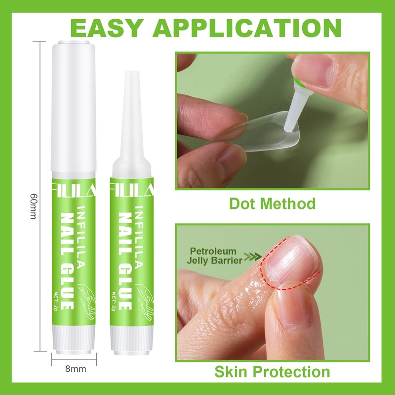 NXJ INFILILA Super Strong Nail Glue – Quick Dry 3-5