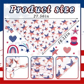 ALIBBON 2 Pcs Patriotic Dog Bandanas, 4th of July Bandanas for Dogs, Star American Flag Triangle Pet Scarves Bibs for Cats, Independence Day Multi-Purpose Scarf for Small Medium Large Dog Cat