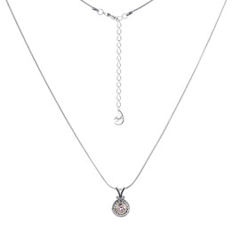 Mayfer | Collar para mujer con dije de la colección Santorini modelo bicolor plateado/dorado con cristal austriaco - Color plata