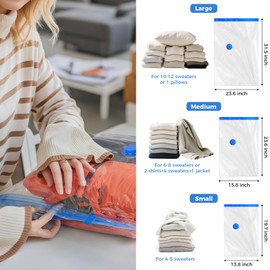 Eunhdet 15 Pack Travel Vacuum Storage Bags with USB Electric Pump, Combo Space Saver Vacuum Seal Bags for Clothing Travel Vaccine Sealed Storage Bag for Blankets Clothes Comforters Luggage, Clear