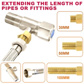 MYWERO Extension Brass Fittings 3/4" Male Threaded Pipe Hex Bushing Adapter Converter Adapter, Female to 3/4" Copper Pipe Extension Connector Fittings Female Length 100mm (3pcs)