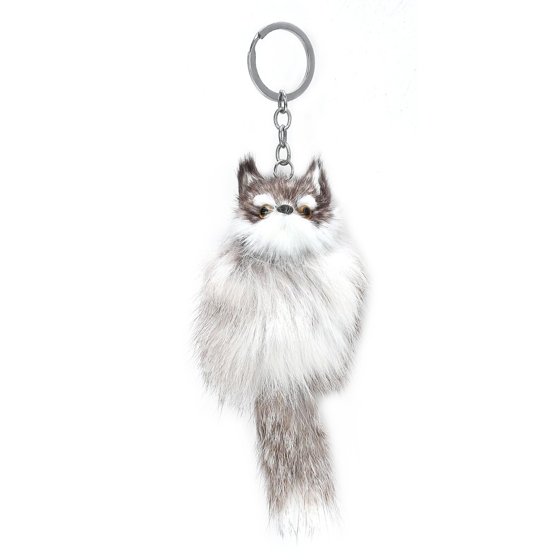 5pcs Handicraft Fluffy Animal Keychain Portable Cute Key Ring Car